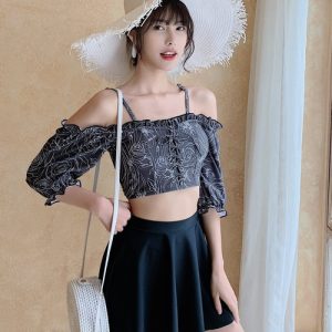 TeddyShop 水着 水着レディース オフショルダー2WAYバックフリルビキニ+スカート 2点セット「WEB限定」「大きいサイズ有」 レディース
