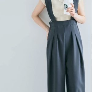 「kirakiraShop」 オーバーオール M チャコール レディース