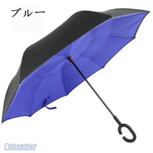逆さ傘 さかさま傘 長傘 レディース メンズ 日傘 雨傘 晴雨兼用 UVカット 紫外線対策 ボタン手動開閉式 完全遮光 逆開き傘 逆さまの傘 オシャレ 可愛い 8本骨