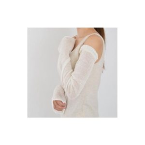 ふるさと納税 小物 奈良県 大和高田市 日本製 シルク 100% アームカバー 「ふわエレン」 オフホワイト (9000-3301) 1322589