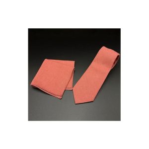 ふるさと納税 小物 岡山県 美作市 クラバットユキジ製　デニムタイ&ポケットチーフ(ローズレッド) 1157237