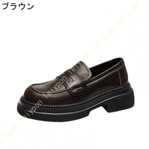 レディース パンプス ハイヒール 6cm プラットフォーム スクエアトゥ パーティー ぺたんこ オックスフォードシューズ 柔らか 歩きやすい カジュアル 滑り止め