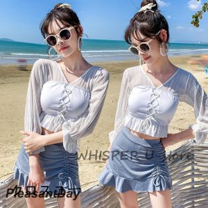 水着 レディース ビキニ 体型カバー 胸パッド付き おしゃれ かわいい 海水浴 ママ水着  2点セット 可愛い フリル 小胸 20代 30代 タンキニ 水着セット