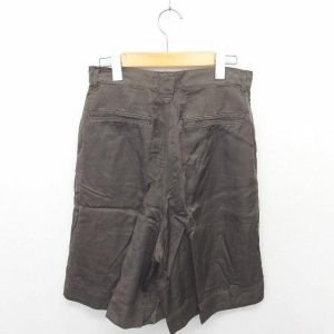 ズッカ zucca パンツ キュロット 膝下丈 ボタンフライ 無地 シンプル 綿 コットン M 緑 カーキ /TT26 レディース